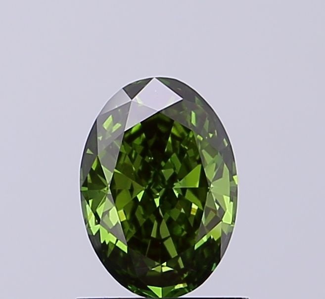 Loose Diamond - OVAL 1.03ct Fancy Vivid Green VS1: Loose Diamond - OVAL 1.03ct Fancy Vivid Green VS1 Source: This is a real non-mined Diamond that has been grown in a lab Shape: OVAL Carats: 1.03 Color: Fancy Vivid Green Certification: NONE Video: