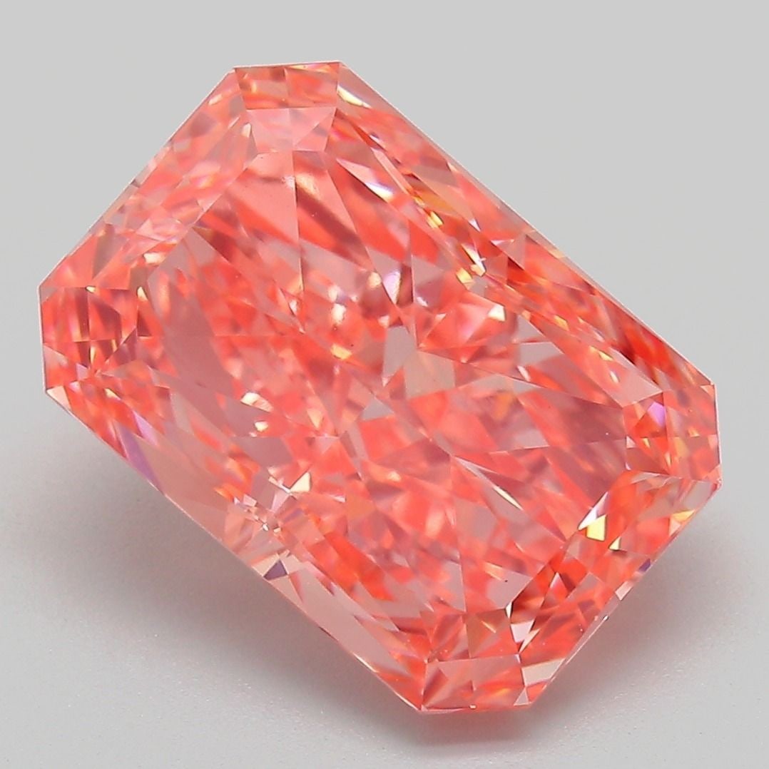 Loose Diamond - RADIANT 6.19ct Fancy Vivid Pink VS1: Loose Diamond - RADIANT 6.19ct Fancy Vivid Pink VS1 Source: This is a real non-mined Diamond that has been grown in a lab Shape: RADIANT Carats: 6.19 Color: Fancy Vivid Pink Certification: IGI Video: