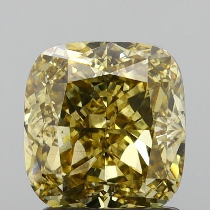 Loose Diamond - CUSHION MODIFIED 2.0ct Fancy Intense Gray Yellow SI1: Loose Diamond - CUSHION MODIFIED 2.0ct Fancy Intense Gray Yellow SI1 Source: This is a real non-mined Diamond that has been grown in a lab Shape: CUSHION MODIFIED Carats: 2.0 Color: Fancy Intense Gray