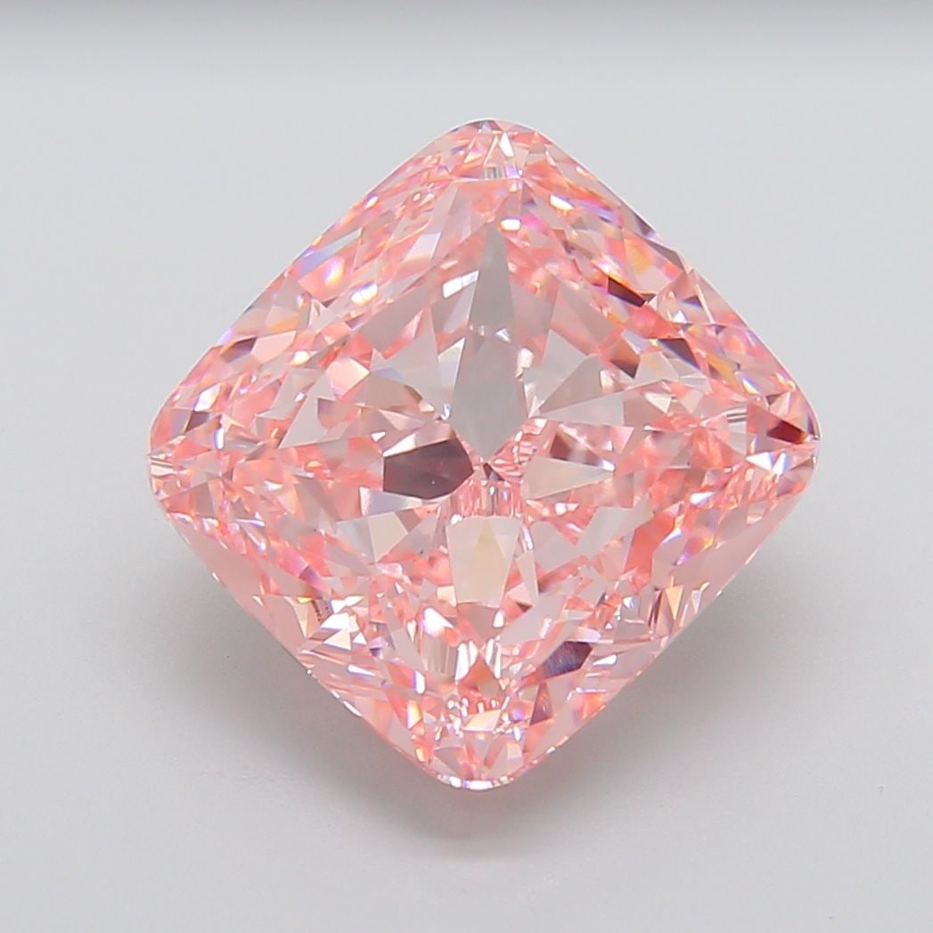 Loose Diamond - CUSHION MODIFIED 15.06ct Fancy Intense Pink VVS2: Loose Diamond - CUSHION MODIFIED 15.06ct Fancy Intense Pink VVS2 Source: This is a real non-mined Diamond that has been grown in a lab Shape: CUSHION MODIFIED Carats: 15.06 Color: Fancy Intense Pink C