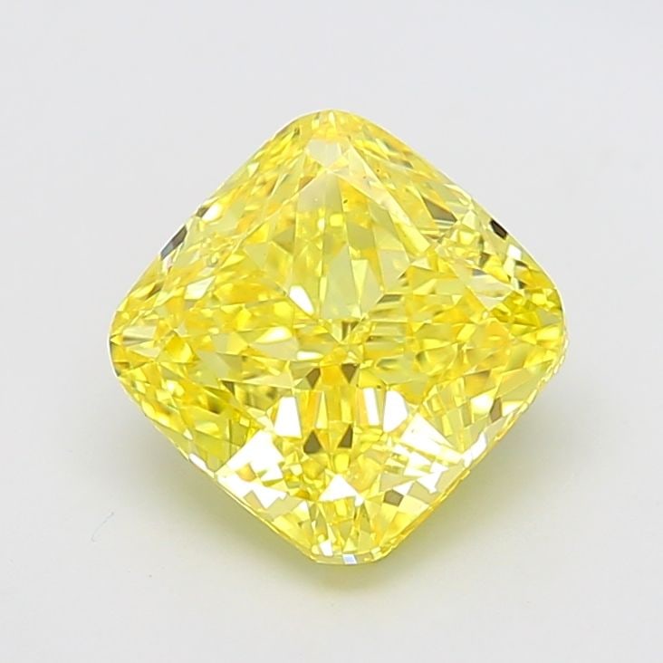 Loose Diamond - CUSHION MODIFIED 4.03ct Fancy Vivid Yellow VS2: Loose Diamond - CUSHION MODIFIED 4.03ct Fancy Vivid Yellow VS2 Source: This is a real non-mined Diamond that has been grown in a lab Shape: CUSHION MODIFIED Carats: 4.03 Color: Fancy Vivid Yellow Cert
