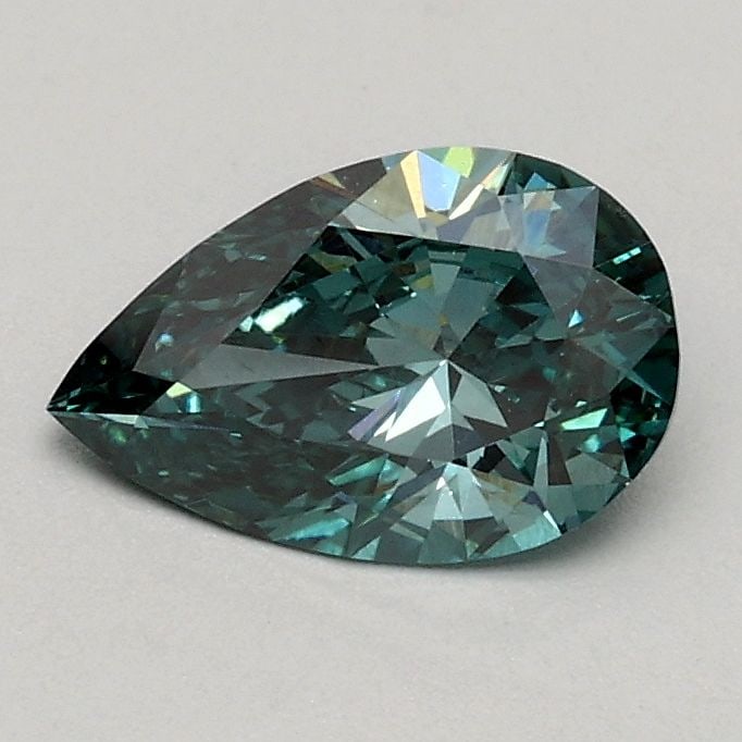 Loose Diamond - PEAR 0.5ct Fancy Vivid Blueish Green VS2: Loose Diamond - PEAR 0.5ct Fancy Vivid Blueish Green VS2 Source: This is a real non-mined Diamond that has been grown in a lab Shape: PEAR Carats: 0.5 Color: Fancy Vivid Blueish Green Certification: I