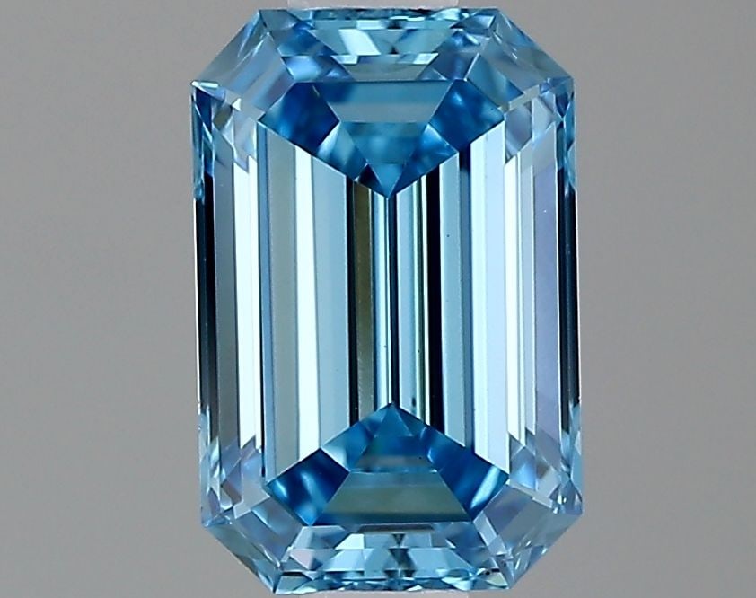 Loose Diamond - EMERALD 0.79ct Fancy Vivid Blue VS1: Loose Diamond - EMERALD 0.79ct Fancy Vivid Blue VS1 Source: This is a real non-mined Diamond that has been grown in a lab Shape: EMERALD Carats: 0.79 Color: Fancy Vivid Blue Certification: IGI Video: