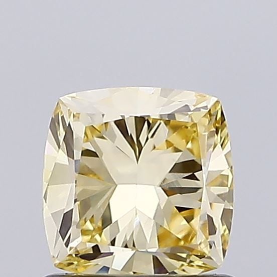 Loose Diamond - CUSHION MODIFIED 0.86ct Fancy Yellow VS1: Loose Diamond - CUSHION MODIFIED 0.86ct Fancy Yellow VS1 Source: This is a real non-mined Diamond that has been grown in a lab Shape: CUSHION MODIFIED Carats: 0.86 Color: Fancy Yellow Certification: