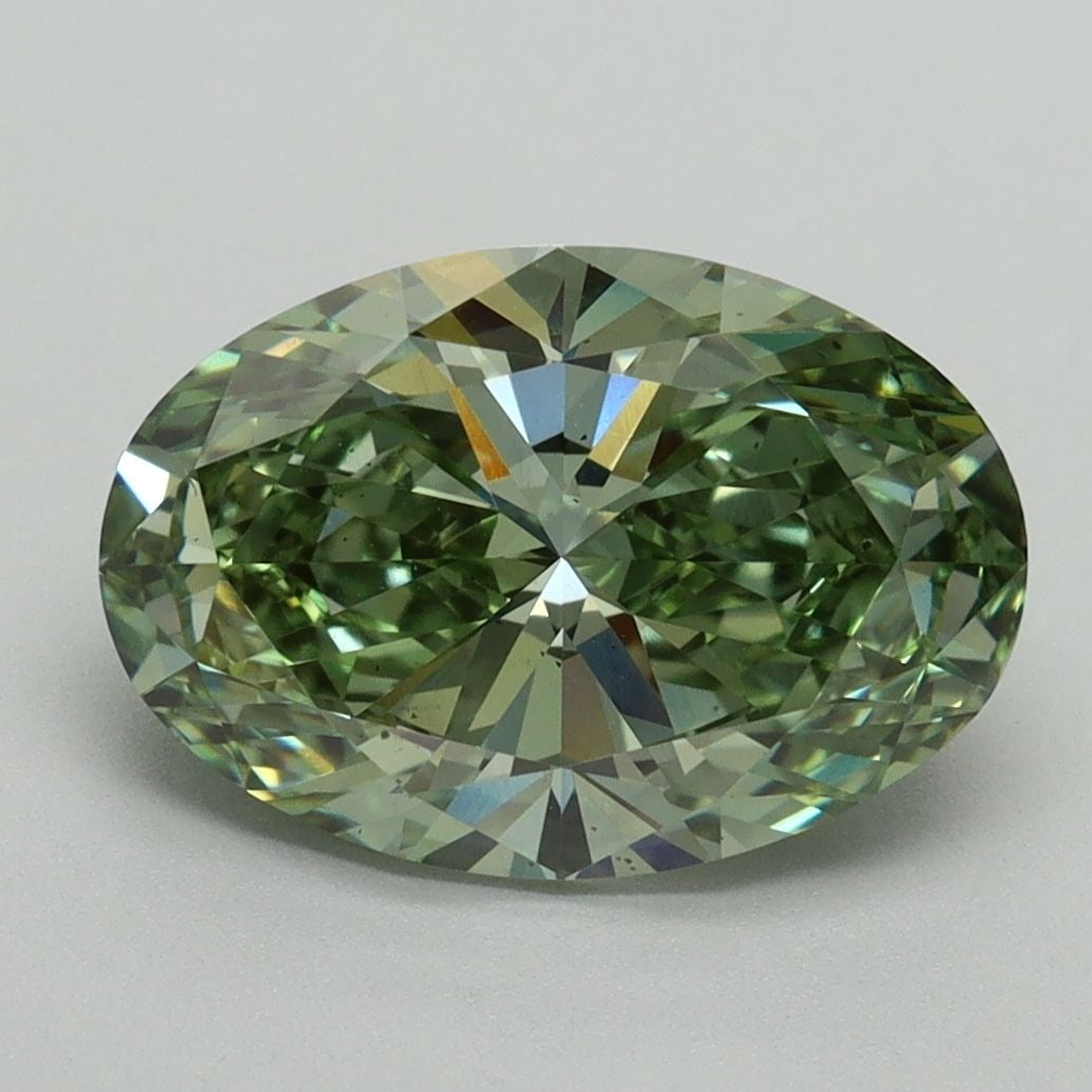 Loose Diamond - OVAL 3.05ct Fancy Vivid Green VS2: Loose Diamond - OVAL 3.05ct Fancy Vivid Green VS2 Source: This is a real non-mined Diamond that has been grown in a lab Shape: OVAL Carats: 3.05 Color: Fancy Vivid Green Certification: IGI Video: