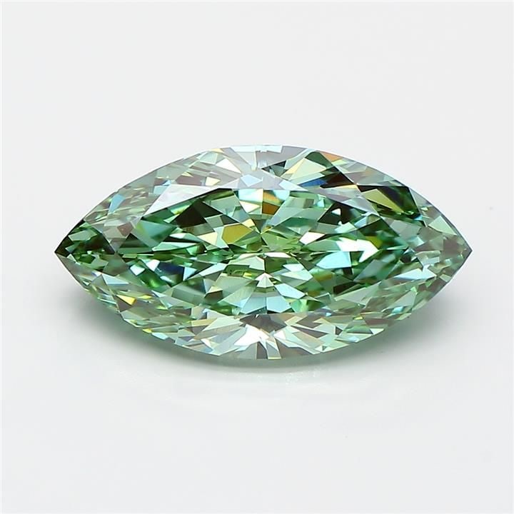 Loose Diamond - MARQUISE 3.57ct Fancy Vivid Green VS1: Loose Diamond - MARQUISE 3.57ct Fancy Vivid Green VS1 Source: This is a real non-mined Diamond that has been grown in a lab Shape: MARQUISE Carats: 3.57 Color: Fancy Vivid Green Certification: IGI Vid