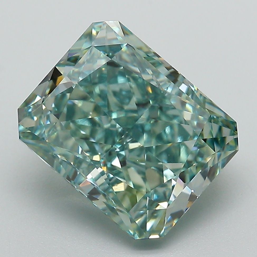 Loose Diamond - RADIANT 5.14ct Fancy Vivid Green VS1: Loose Diamond - RADIANT 5.14ct Fancy Vivid Green VS1 Source: This is a real non-mined Diamond that has been grown in a lab Shape: RADIANT Carats: 5.14 Color: Fancy Vivid Green Certification: IGI
