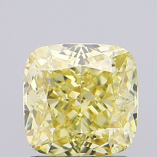 Loose Diamond - CUSHION MODIFIED 1.62ct Fancy Yellow VS2: Loose Diamond - CUSHION MODIFIED 1.62ct Fancy Yellow VS2 Source: This is a real non-mined Diamond that has been grown in a lab Shape: CUSHION MODIFIED Carats: 1.62 Color: Fancy Yellow Certification: I
