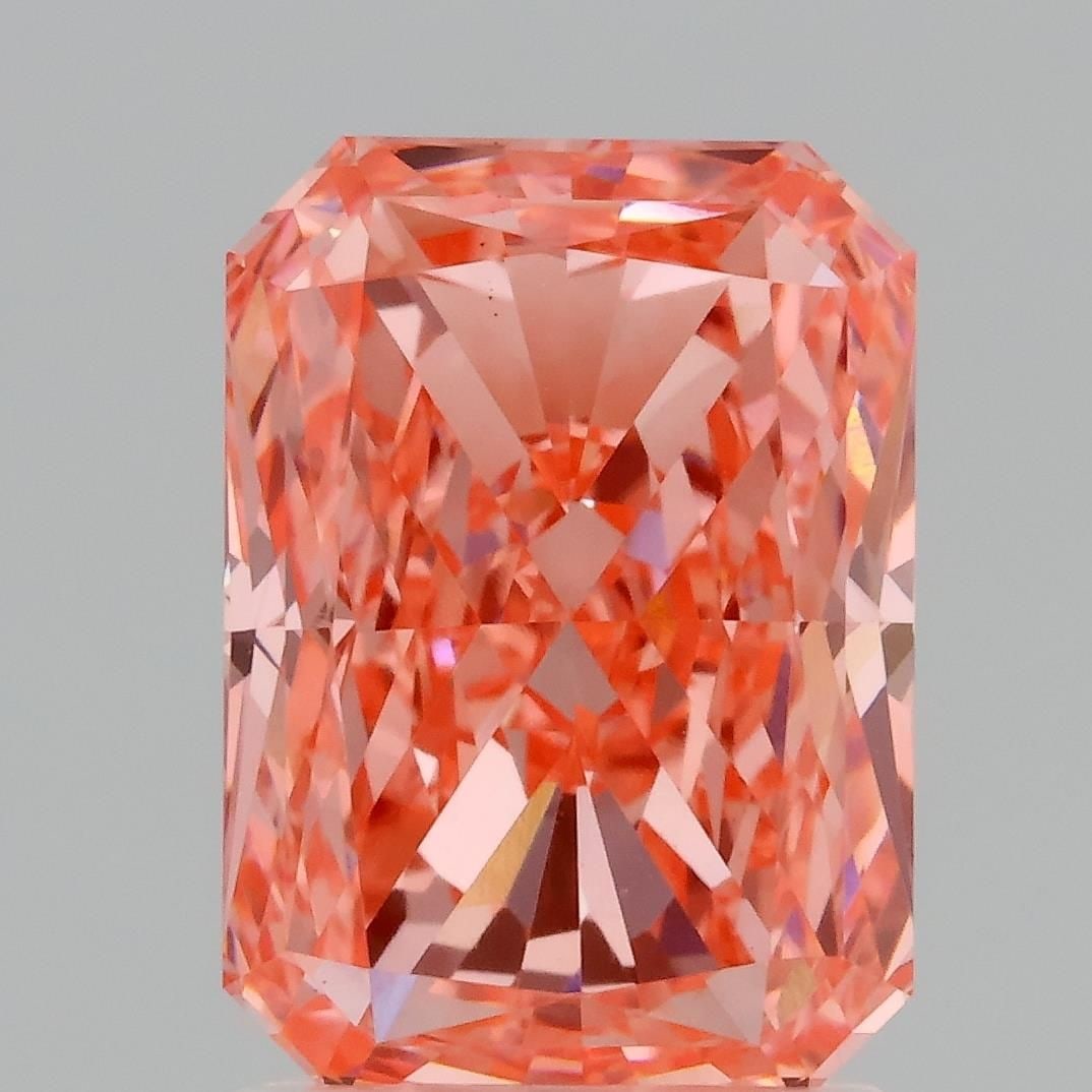Loose Diamond - RADIANT 2.03ct Fancy Vivid Pink VS1: Loose Diamond - RADIANT 2.03ct Fancy Vivid Pink VS1 Source: This is a real non-mined Diamond that has been grown in a lab Shape: RADIANT Carats: 2.03 Color: Fancy Vivid Pink Certification: IGI Video:
