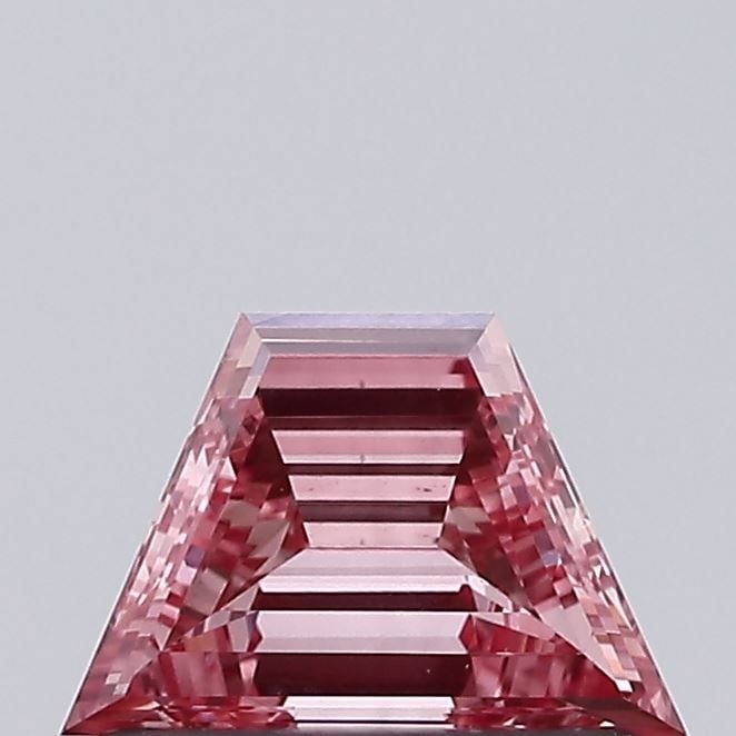 Loose Diamond - TRAPEZOID 0.35ct Fancy Intense Reddish Pink VVS2: Loose Diamond - TRAPEZOID 0.35ct Fancy Intense Reddish Pink VVS2 Source: This is a real non-mined Diamond that has been grown in a lab Shape: TRAPEZOID Carats: 0.35 Color: Fancy Intense Reddish Pink C