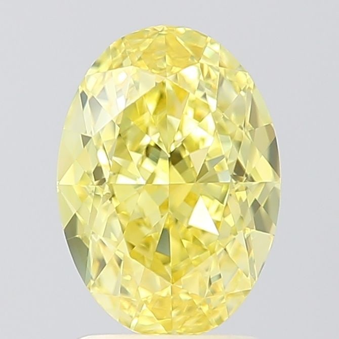 Loose Diamond - OVAL 2.35ct Fancy Vivid Yellow VVS2: Loose Diamond - OVAL 2.35ct Fancy Vivid Yellow VVS2 Source: This is a real non-mined Diamond that has been grown in a lab Shape: OVAL Carats: 2.35 Color: Fancy Vivid Yellow Certification: IGI Video: