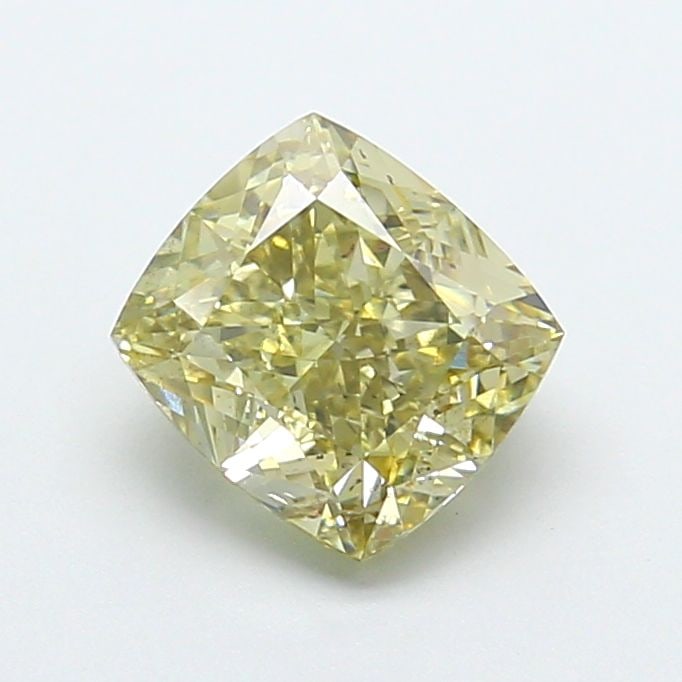 Loose Diamond - CUSHION BRILLIANT 2.0ct Fancy Vivid Yellow VS2: Loose Diamond - CUSHION BRILLIANT 2.0ct Fancy Vivid Yellow VS2 Source: This is a real non-mined Diamond that has been grown in a lab Shape: CUSHION BRILLIANT Carats: 2.0 Color: Fancy Vivid Yellow Cert