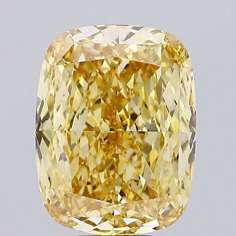 Loose Diamond - CUSHION MODIFIED 10.08ct Fancy Intense Yellow VVS2: Loose Diamond - CUSHION MODIFIED 10.08ct Fancy Intense Yellow VVS2 Source: This is a real non-mined Diamond that has been grown in a lab Shape: CUSHION MODIFIED Carats: 10.08 Color: Fancy Intense Yell
