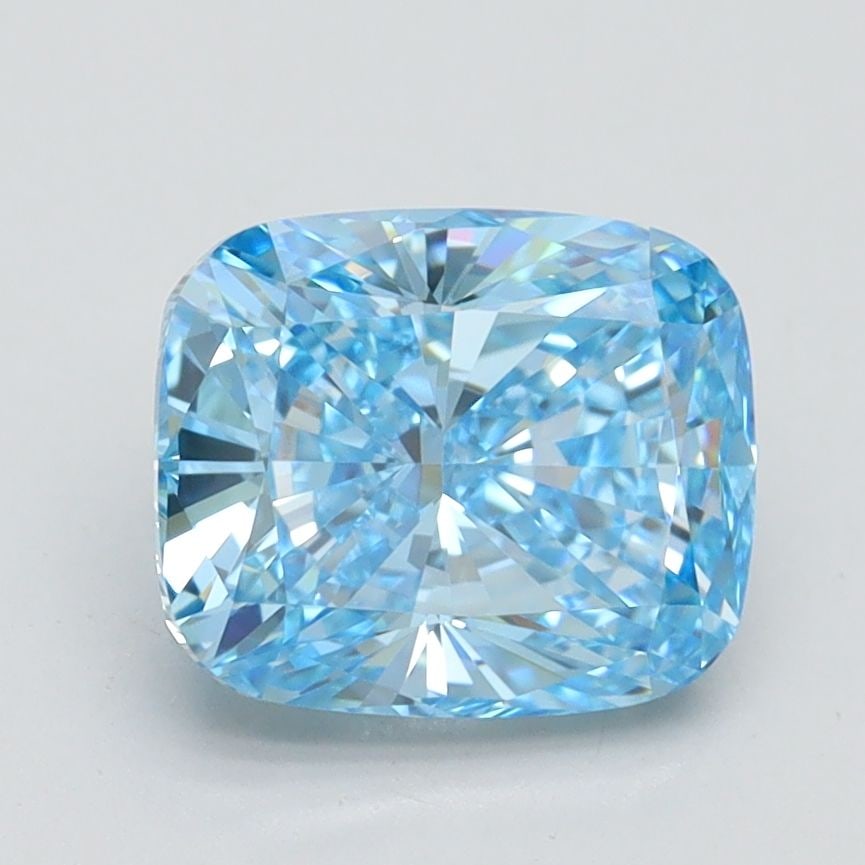 Loose Diamond - CUSHION BRILLIANT 2.09ct Fancy Vivid Blue VVS1: Loose Diamond - CUSHION BRILLIANT 2.09ct Fancy Vivid Blue VVS1 Source: This is a real non-mined Diamond that has been grown in a lab Shape: CUSHION BRILLIANT Carats: 2.09 Color: Fancy Vivid Blue