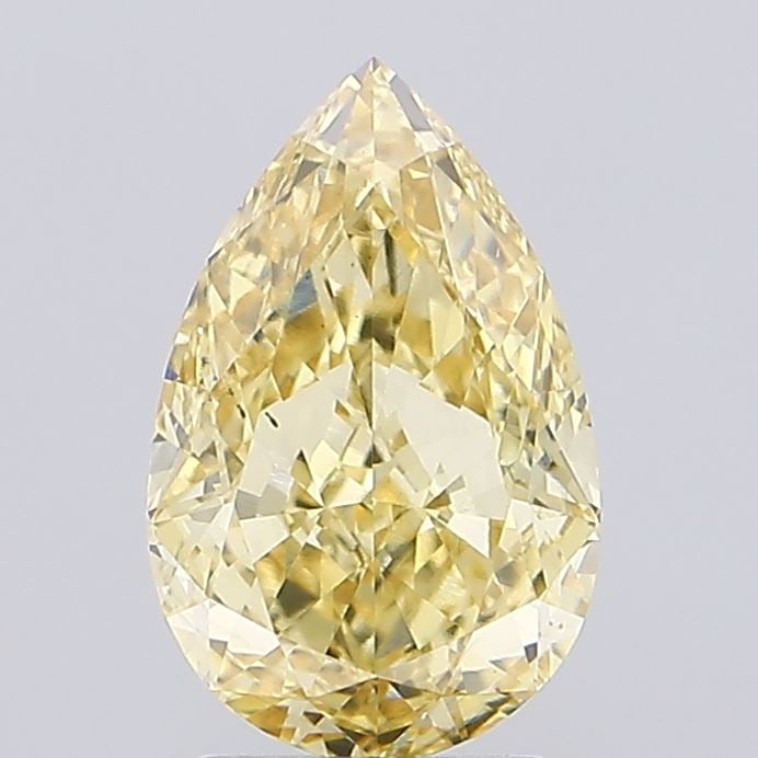 Loose Diamond - PEAR 2.51ct Fancy Intense Yellow VS2: Loose Diamond - PEAR 2.51ct Fancy Intense Yellow VS2 Source: This is a real non-mined Diamond that has been grown in a lab Shape: PEAR Carats: 2.51 Color: Fancy Intense Yellow Certification: IGI