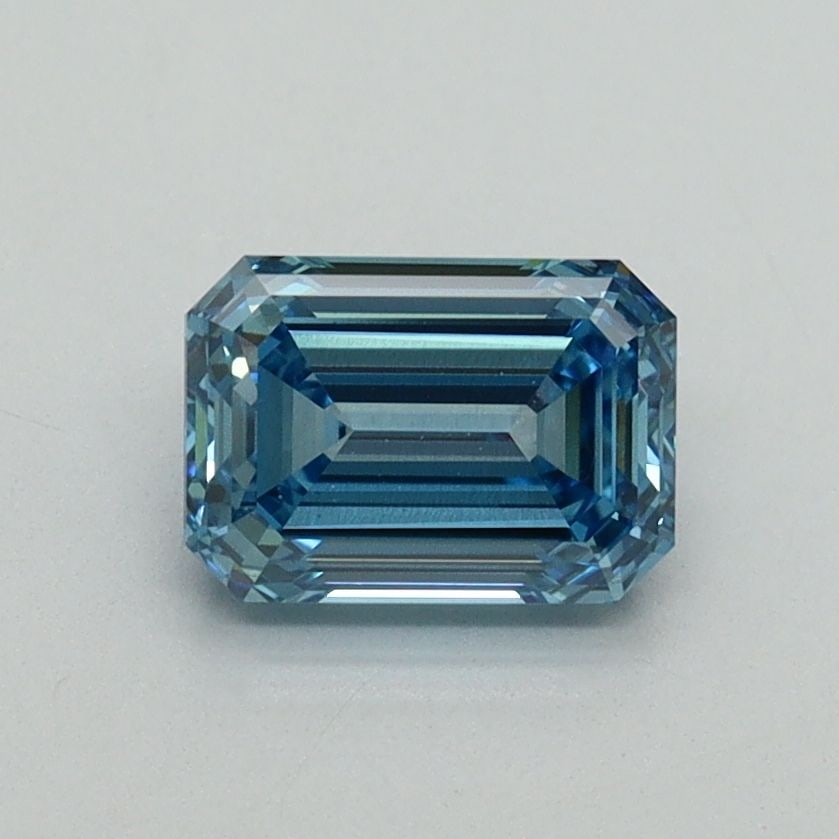 Loose Diamond - EMERALD 1.02ct Fancy Vivid Blue SI1: Loose Diamond - EMERALD 1.02ct Fancy Vivid Blue SI1 Source: This is a real non-mined Diamond that has been grown in a lab Shape: EMERALD Carats: 1.02 Color: Fancy Vivid Blue Certification: IGI Video: