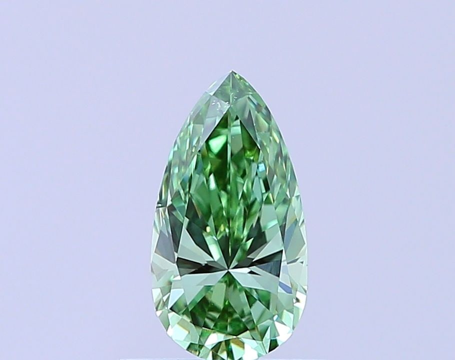Loose Diamond - PEAR 0.54ct Fancy Vivid Green VS1: Loose Diamond - PEAR 0.54ct Fancy Vivid Green VS1 Source: This is a real non-mined Diamond that has been grown in a lab Shape: PEAR Carats: 0.54 Color: Fancy Vivid Green Certification: IGI Video: