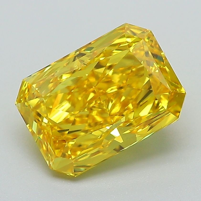 Loose Diamond - RADIANT 2.56ct Fancy Vivid Yellow VVS2: Loose Diamond - RADIANT 2.56ct Fancy Vivid Yellow VVS2 Source: This is a real non-mined Diamond that has been grown in a lab Shape: RADIANT Carats: 2.56 Color: Fancy Vivid Yellow Certification: IGI Vi