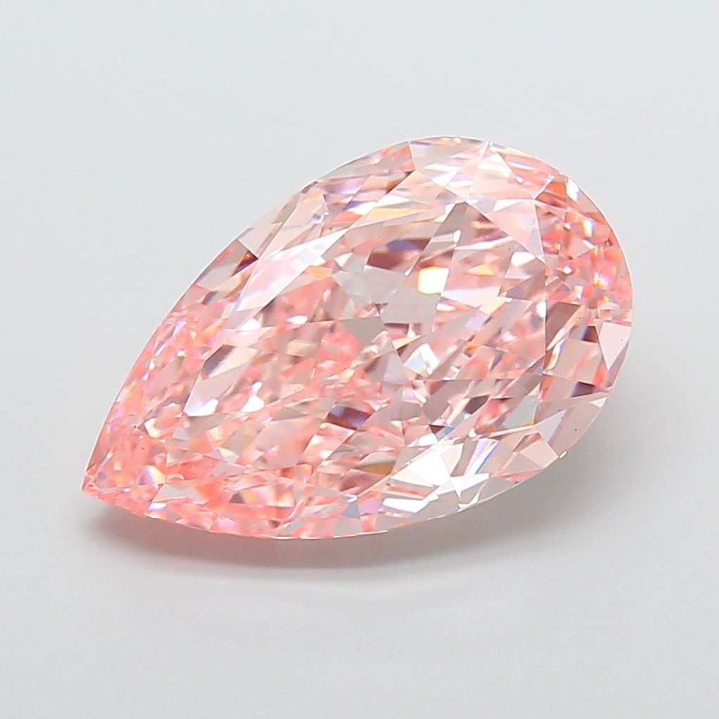 Loose Diamond - PEAR 15.18ct Fancy Vivid Pink VS1: Loose Diamond - PEAR 15.18ct Fancy Vivid Pink VS1 Source: This is a real non-mined Diamond that has been grown in a lab Shape: PEAR Carats: 15.18 Color: Fancy Vivid Pink Certification: IGI Video: