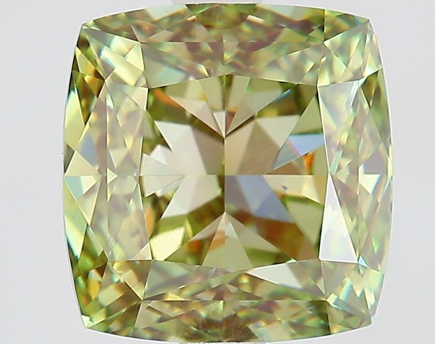 Loose Diamond - CUSHION MODIFIED 3.1ct Fancy Vivid Green VVS2: Loose Diamond - CUSHION MODIFIED 3.1ct Fancy Vivid Green VVS2 Source: This is a real non-mined Diamond that has been grown in a lab Shape: CUSHION MODIFIED Carats: 3.1 Color: Fancy Vivid Green Certifi