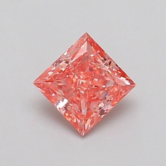 Loose Diamond - PRINCESS 0.43ct Fancy Vivid Orangey Pink VVS2: Loose Diamond - PRINCESS 0.43ct Fancy Vivid Orangey Pink VVS2 Source: This is a real non-mined Diamond that has been grown in a lab Shape: PRINCESS Carats: 0.43 Color: Fancy Vivid Orangey Pink Certifi