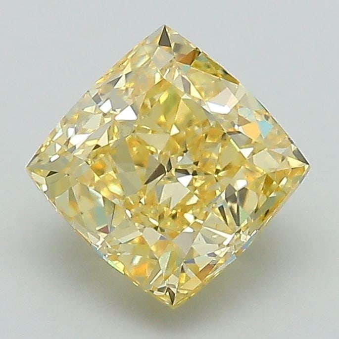 Loose Diamond - CUSHION MODIFIED 1.76ct Fancy Intense Yellow VS1: Loose Diamond - CUSHION MODIFIED 1.76ct Fancy Intense Yellow VS1 Source: This is a real non-mined Diamond that has been grown in a lab Shape: CUSHION MODIFIED Carats: 1.76 Color: Fancy Intense Yellow 