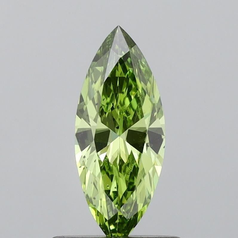 Loose Diamond - MARQUISE 0.55ct Fancy Vivid Green VS2: Loose Diamond - MARQUISE 0.55ct Fancy Vivid Green VS2 Source: This is a real non-mined Diamond that has been grown in a lab Shape: MARQUISE Carats: 0.55 Color: Fancy Vivid Green Certification: IGI