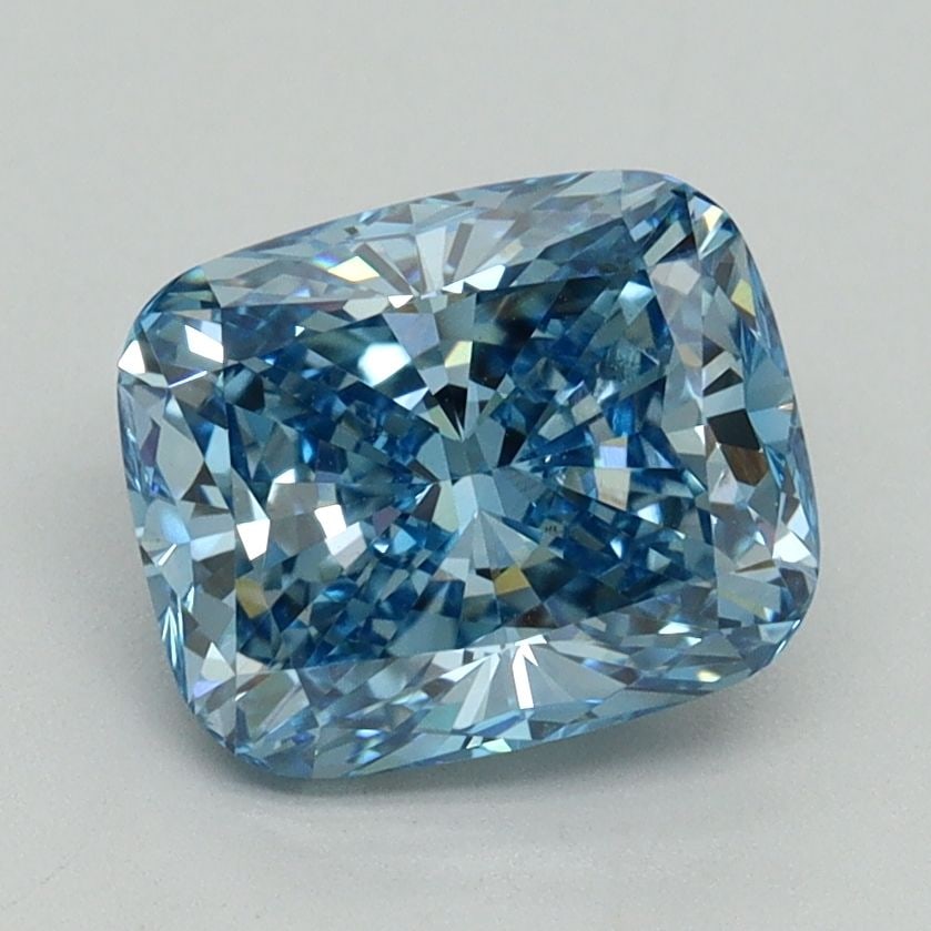 Loose Diamond - CUSHION BRILLIANT 2.01ct Fancy Vivid Blue VS2: Loose Diamond - CUSHION BRILLIANT 2.01ct Fancy Vivid Blue VS2 Source: This is a real non-mined Diamond that has been grown in a lab Shape: CUSHION BRILLIANT Carats: 2.01 Color: Fancy Vivid Blue Certif