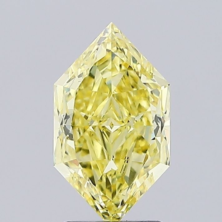 Loose Diamond - HEXAGONAL 2.02ct Fancy Intense Yellow VVS2: Loose Diamond - HEXAGONAL 2.02ct Fancy Intense Yellow VVS2 Source: This is a real non-mined Diamond that has been grown in a lab Shape: HEXAGONAL Carats: 2.02 Color: Fancy Intense Yellow Certification
