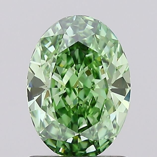 Loose Diamond - OVAL 1.12ct Fancy Vivid Green IF: Loose Diamond - OVAL 1.12ct Fancy Vivid Green IF Source: This is a real non-mined Diamond that has been grown in a lab Shape: OVAL Carats: 1.12 Color: Fancy Vivid Green Certification: IGI Video: