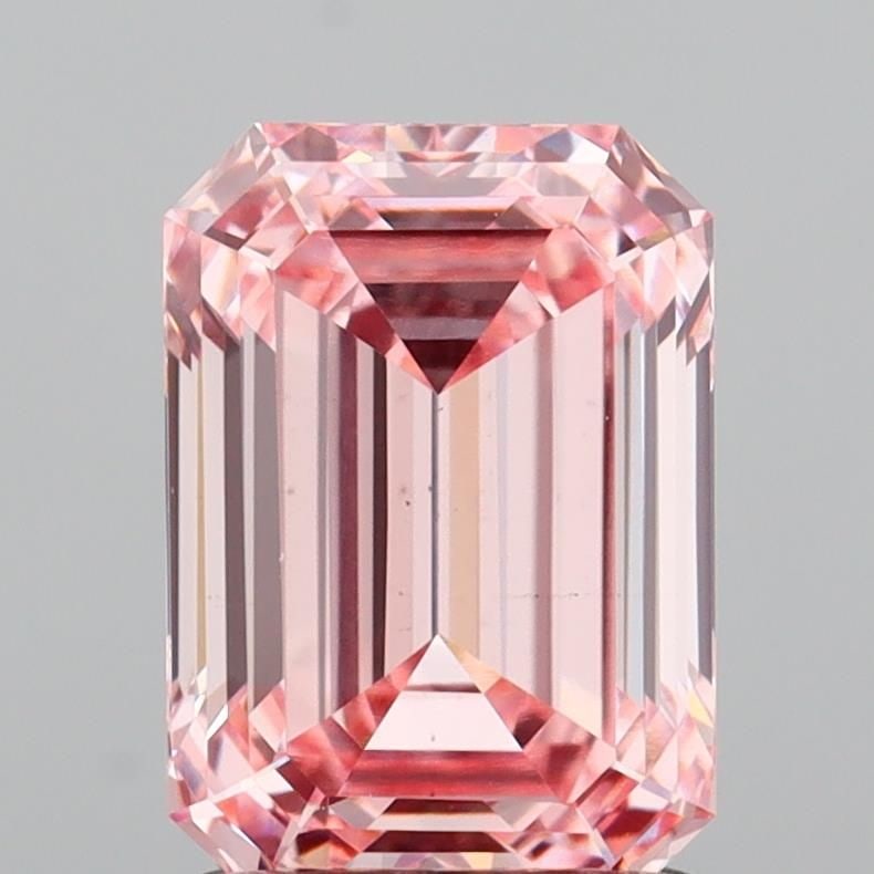 Loose Diamond - EMERALD 1.53ct Fancy Vivid Pink VS1: Loose Diamond - EMERALD 1.53ct Fancy Vivid Pink VS1 Source: This is a real non-mined Diamond that has been grown in a lab Shape: EMERALD Carats: 1.53 Color: Fancy Vivid Pink Certification: IGI Video: