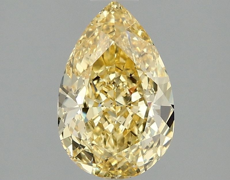 Loose Diamond - PEAR 1.57ct Fancy Intense Yellow VS2: Loose Diamond - PEAR 1.57ct Fancy Intense Yellow VS2 Source: This is a real non-mined Diamond that has been grown in a lab Shape: PEAR Carats: 1.57 Color: Fancy Intense Yellow Certification: IGI