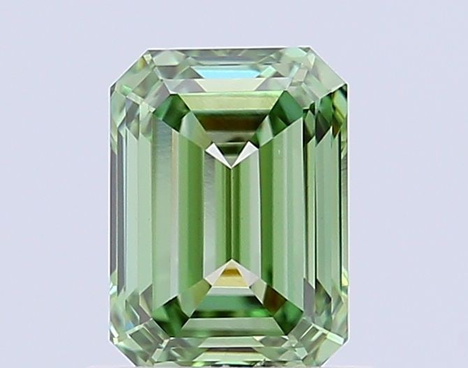 Loose Diamond - EMERALD 1.01ct Fancy Vivid Green VS2: Loose Diamond - EMERALD 1.01ct Fancy Vivid Green VS2 Source: This is a real non-mined Diamond that has been grown in a lab Shape: EMERALD Carats: 1.01 Color: Fancy Vivid Green Certification: IGI Video