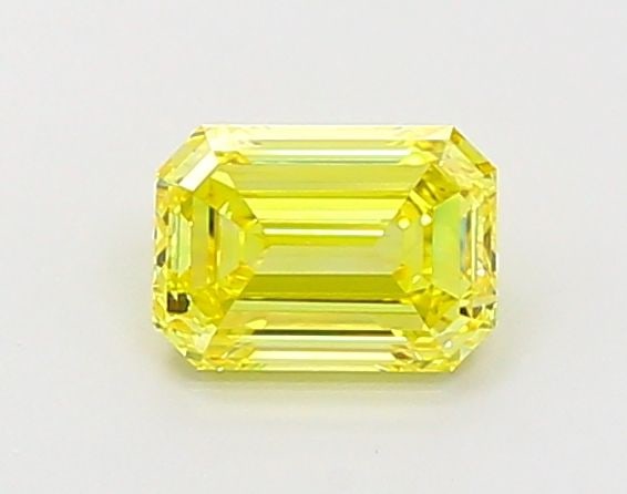 Loose Diamond - EMERALD 1.03ct Fancy Vivid Yellow VVS2: Loose Diamond - EMERALD 1.03ct Fancy Vivid Yellow VVS2 Source: This is a real non-mined Diamond that has been grown in a lab Shape: EMERALD Carats: 1.03 Color: Fancy Vivid Yellow Certification: IGI
