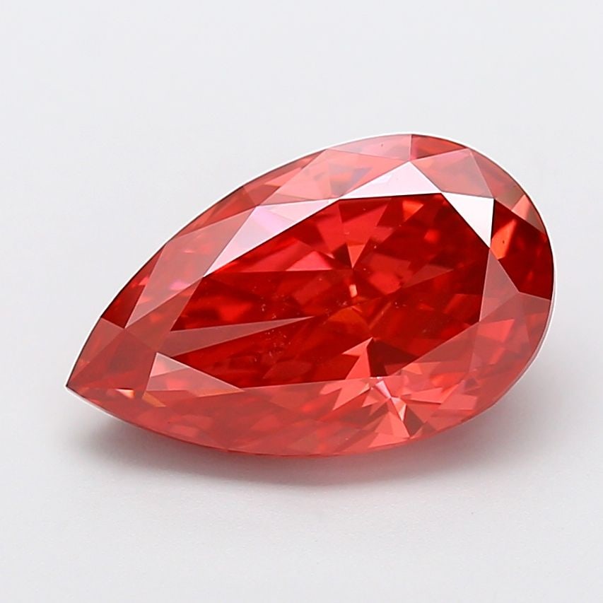Loose Diamond - PEAR 5.05ct Fancy Vivid Red VS1: Loose Diamond - PEAR 5.05ct Fancy Vivid Red VS1 Source: This is a real non-mined Diamond that has been grown in a lab Shape: PEAR Carats: 5.05 Color: Fancy Vivid Red Certification: IGI Video: