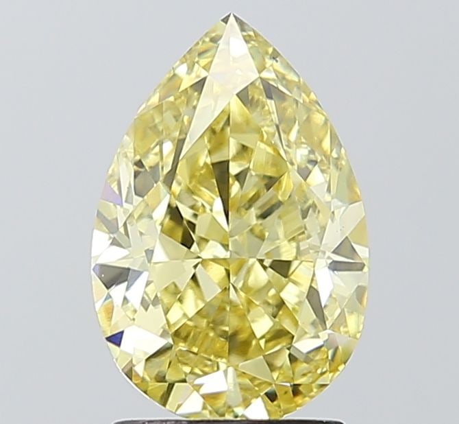 Loose Diamond - PEAR 2.75ct Fancy Intense Yellow VS1: Loose Diamond - PEAR 2.75ct Fancy Intense Yellow VS1 Source: This is a real non-mined Diamond that has been grown in a lab Shape: PEAR Carats: 2.75 Color: Fancy Intense Yellow Certification: IGI PLEAS
