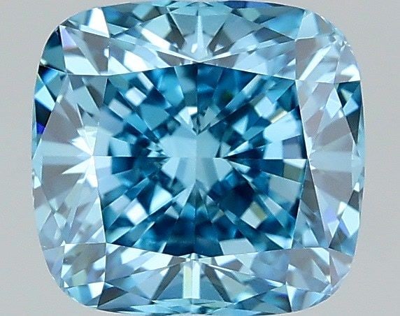 Loose Diamond - CUSHION MODIFIED 1.58ct Fancy Vivid Blue VS1: Loose Diamond - CUSHION MODIFIED 1.58ct Fancy Vivid Blue VS1 Source: This is a real non-mined Diamond that has been grown in a lab Shape: CUSHION MODIFIED Carats: 1.58 Color: Fancy Vivid Blue Certific