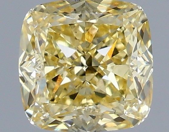 Loose Diamond - CUSHION MODIFIED 1.1ct Fancy Intense Yellow VS1: Loose Diamond - CUSHION MODIFIED 1.1ct Fancy Intense Yellow VS1 Source: This is a real non-mined Diamond that has been grown in a lab Shape: CUSHION MODIFIED Carats: 1.1 Color: Fancy Intense Yellow Ce