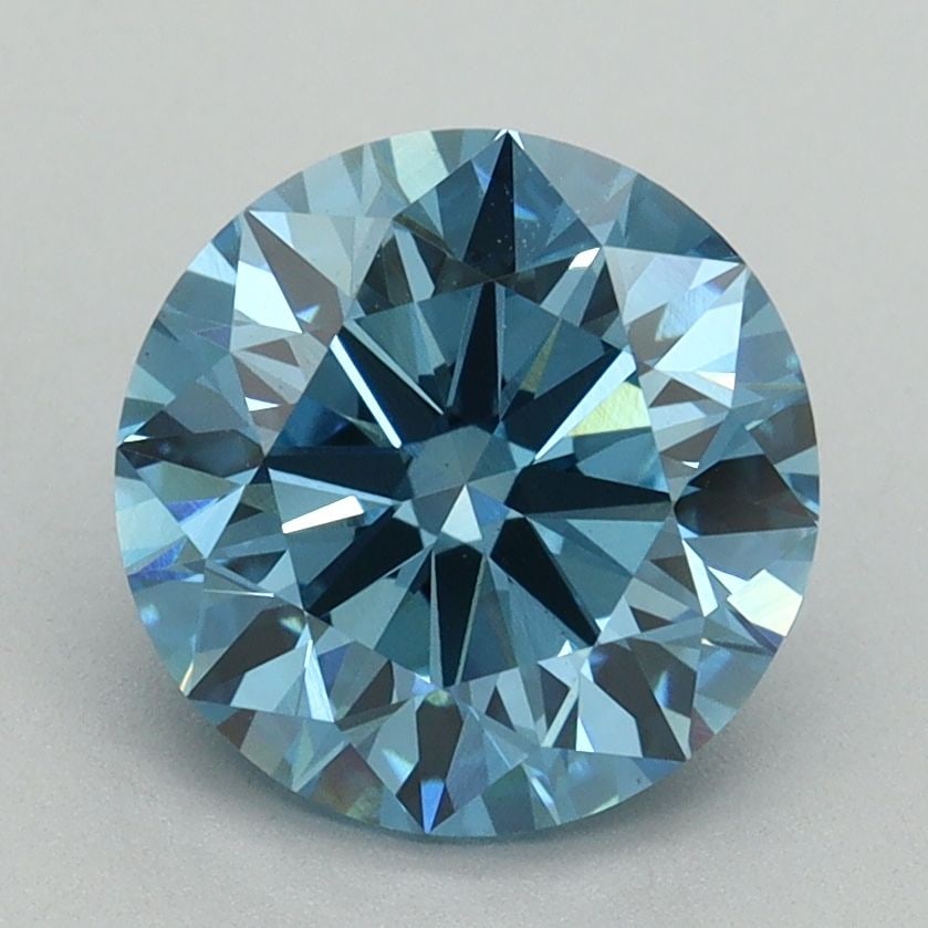 Ideal Loose Diamond - ROUND 2.41ct Fancy Vivid Blue VS1: Ideal Loose Diamond - ROUND 2.41ct Fancy Vivid Blue VS1 Source: This is a real non-mined Diamond that has been grown in a lab Shape: ROUND Carats: 2.41 Color: Fancy Vivid Blue Certification: IGI Video