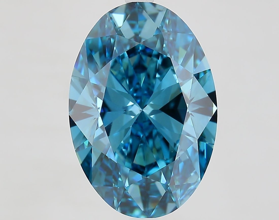 Loose Diamond - OVAL 6.95ct Fancy Vivid Blue VS1: Loose Diamond - OVAL 6.95ct Fancy Vivid Blue VS1 Source: This is a real non-mined Diamond that has been grown in a lab Shape: OVAL Carats: 6.95 Color: Fancy Vivid Blue Certification: IGI Video: