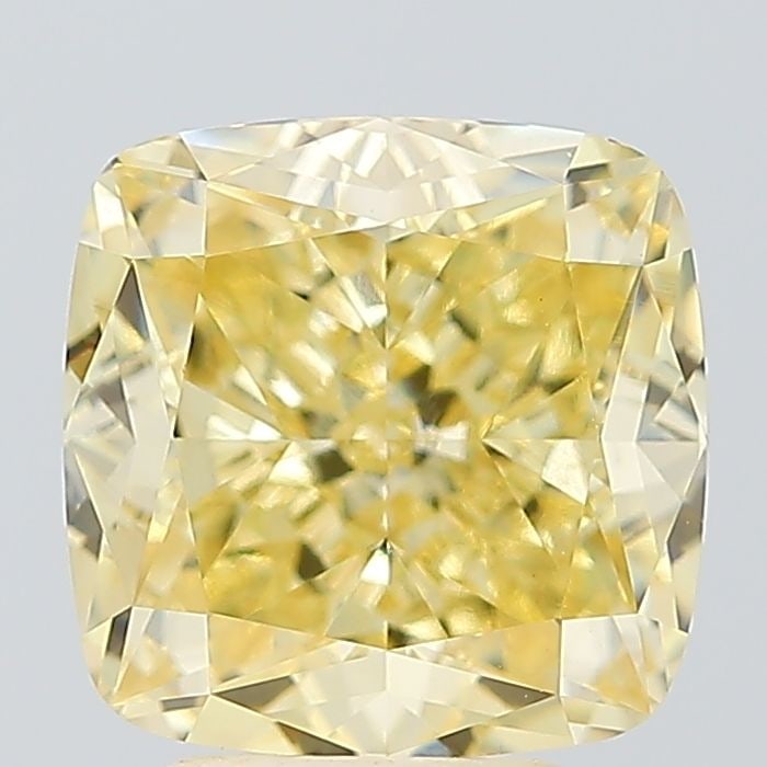 Loose Diamond - CUSHION MODIFIED 4.03ct Fancy Intense Yellow VVS2: Loose Diamond - CUSHION MODIFIED 4.03ct Fancy Intense Yellow VVS2 Source: This is a real non-mined Diamond that has been grown in a lab Shape: CUSHION MODIFIED Carats: 4.03 Color: Fancy Intense Yellow