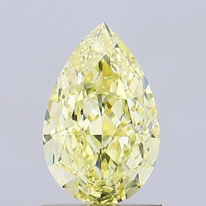 Loose Diamond - PEAR 1.33ct Fancy Intense Yellow VVS2: Loose Diamond - PEAR 1.33ct Fancy Intense Yellow VVS2 Source: This is a real non-mined Diamond that has been grown in a lab Shape: PEAR Carats: 1.33 Color: Fancy Intense Yellow Certification: IGI Vide