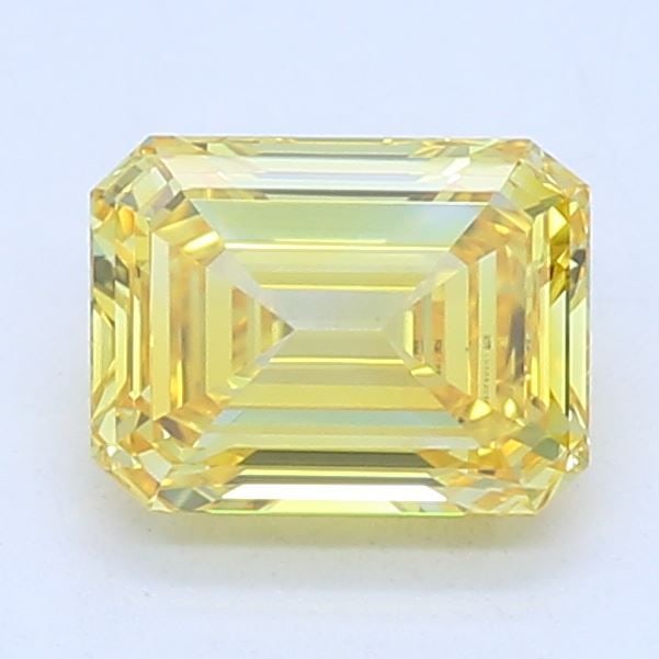 Loose Diamond - EMERALD 0.53ct Fancy Vivid Yellow VVS2: Loose Diamond - EMERALD 0.53ct Fancy Vivid Yellow VVS2 Source: This is a real non-mined Diamond that has been grown in a lab Shape: EMERALD Carats: 0.53 Color: Fancy Vivid Yellow Certification: IGI Vi