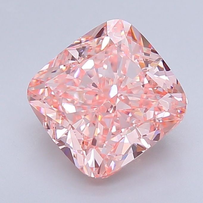Loose Diamond - CUSHION BRILLIANT 3.78ct Fancy Vivid Pink VVS2: Loose Diamond - CUSHION BRILLIANT 3.78ct Fancy Vivid Pink VVS2 Source: This is a real non-mined Diamond that has been grown in a lab Shape: CUSHION BRILLIANT Carats: 3.78 Color: Fancy Vivid Pink Certi