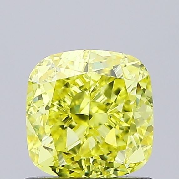 Loose Diamond - CUSHION BRILLIANT 1.03ct Fancy Vivid Yellow VS1: Loose Diamond - CUSHION BRILLIANT 1.03ct Fancy Vivid Yellow VS1 Source: This is a real non-mined Diamond that has been grown in a lab Shape: CUSHION BRILLIANT Carats: 1.03 Color: Fancy Vivid Yellow Ce