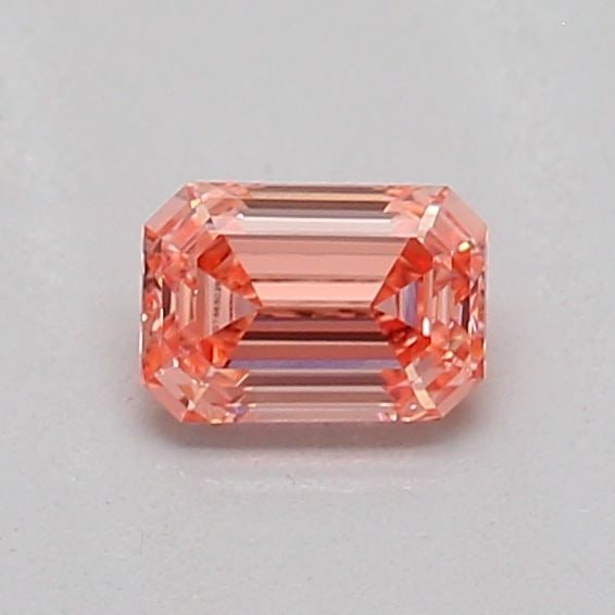 Loose Diamond - EMERALD 0.24ct Fancy Intense Orangey Pink VS1: Loose Diamond - EMERALD 0.24ct Fancy Intense Orangey Pink VS1 Source: This is a real non-mined Diamond that has been grown in a lab Shape: EMERALD Carats: 0.24 Color: Fancy Intense Orangey Pink Certif