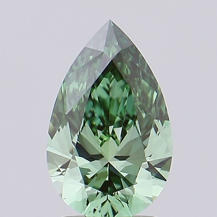 Loose Diamond - PEAR 1.25ct Fancy Vivid Green VS1: Loose Diamond - PEAR 1.25ct Fancy Vivid Green VS1 Source: This is a real non-mined Diamond that has been grown in a lab Shape: PEAR Carats: 1.25 Color: Fancy Vivid Green Certification: IGI Video: