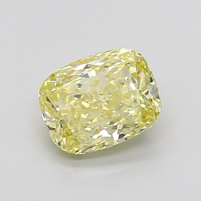 Loose Diamond - CUSHION MODIFIED 1.01ct Fancy Light Yellow VS1: Loose Diamond - CUSHION MODIFIED 1.01ct Fancy Light Yellow VS1 Source: This is a real non-mined Diamond that has been grown in a lab Shape: CUSHION MODIFIED Carats: 1.01 Color: Fancy Light Yellow Cert