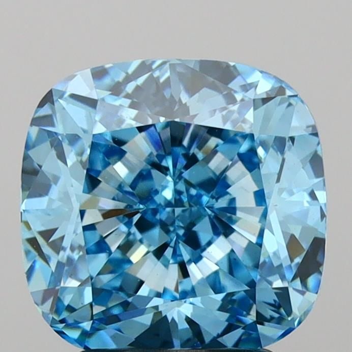 Loose Diamond - CUSHION MODIFIED 3.02ct Fancy Vivid Blue VS1: Loose Diamond - CUSHION MODIFIED 3.02ct Fancy Vivid Blue VS1 Source: This is a real non-mined Diamond that has been grown in a lab Shape: CUSHION MODIFIED Carats: 3.02 Color: Fancy Vivid Blue Certific