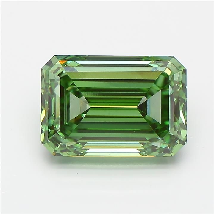 Loose Diamond - EMERALD 4.04ct Fancy Vivid Green VS1: Loose Diamond - EMERALD 4.04ct Fancy Vivid Green VS1 Source: This is a real non-mined Diamond that has been grown in a lab Shape: EMERALD Carats: 4.04 Color: Fancy Vivid Green Certification: IGI